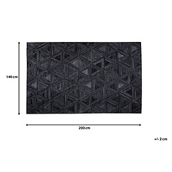 Beliani Tapis en cuir noir 140 x 200 cm KASAR