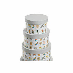 Avis Boîte Multiusage DKD Home Decor Blanc Enfant Multicouleur Fleurs Carton (37,5 x 37,5 x 18 cm)