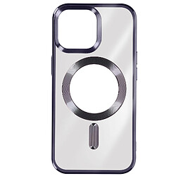 Avizar Coque MagSafe pour iPhone 15 Pro Silicone Protection Caméra Chromé Violet