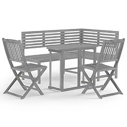 Maison Chic Mobilier de bistro et chaises de jardin 4 pcs Bois d'acacia solide Gris -GKD470575