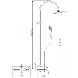 Acheter Rav Colonne de douche MURRAY avec étagère murale 106 cm - en chrome blanc