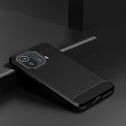 Mofi Coque en TPU Fibre de carbone design brossé noir pour votre Xiaomi Mi 11 Pro