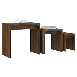 Avis Maison Chic Lot de 3 Tables basses gigognes pour salon | Table à café chêne marron bois d'ingénierie -GKD22672