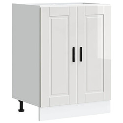 vidaXL Armoire de cuisine Porto blanc brillant bois ingénierie