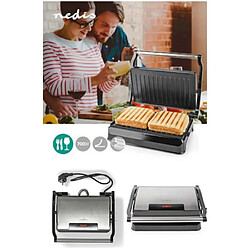 NEDIS APPAREIL Grill Viande / Panini / Bac re´cupe´rateur de graisse Plaque anti-adhe´sive 700W Haute qualité