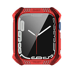 Coque en TPU Décor rhinestone, électroplaqué, motif losanges, rouge pour votre Apple Watch Series 7 41mm