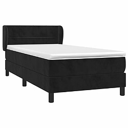 Avis Maison Chic Lit Adulte - Lit simple Lit à sommier tapissier avec matelas moelleux - Meuble de Chambre - Noir 90x200 cm Velours -MN83209