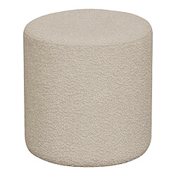 Mes Pouf rond 34x36 cm en tissu bouclette beige