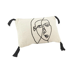 Aubry Gaspard Coussin en coton Visage 50 x 30 cm.