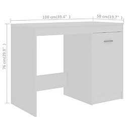 Helloshop26 Bureau table poste de travail meuble d'ordinateur informatique étude 140 x 50 x 76 cm bois d’ingénierie blanc 02_0023523 pas cher