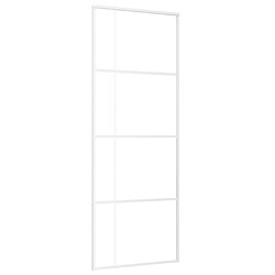 vidaXL Porte coulissante Verre ESG dépoli et aluminium 76x205 cm Blanc