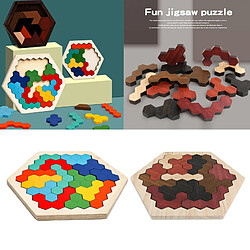 Hexagone Tangram Puzzle 3D Puzzles Casse-tête Blocs Conseil Jouets Préscolaires Multi Couleur