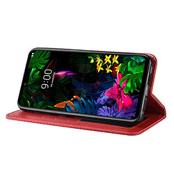 Wewoo Housse Coque Étui en cuir à boucle magnétique avec texture rétro et pour LG G8 ThinQ, support emplacements pour cartes porte-monnaie (rouge) pas cher