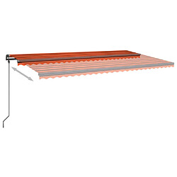 Acheter vidaXL Auvent manuel rétractable avec poteaux 6x3 m Orange et marron