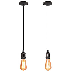 Stoex Lot de 2 Suspension Douille de lampe E27, Lustre luminaire plafond Lampe Accesso