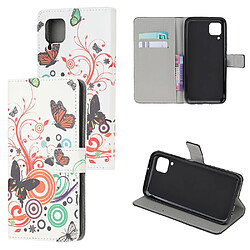 Etui en PU impression de motifs avec support papillon et cercles pour votre Huawei P40 Lite