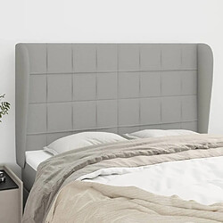 Maison Chic Tête de lit scandinave avec oreilles,meuble de chambre Gris clair 147x23x118/128 cm Tissu -MN38859