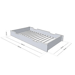 Youdoit Tiroir de lit 90 x 160 avec sommier BUDDY - vert sauge