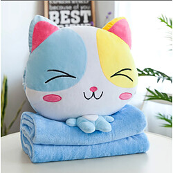 Avis Universal 3 en 1 douce peluche animal coussin jouet mignon dessin animé bureau sieste oreiller bébé dormir flanelle air conditionné couverture | peluche animal (bleu)