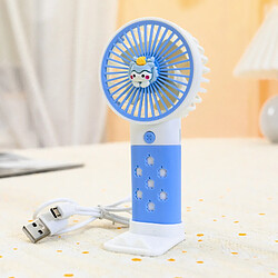 Ventilateur De Chargement Usb De Personnage De Dessin Animé (Bleu) Avec Batterie Intégrée Et Design Portable