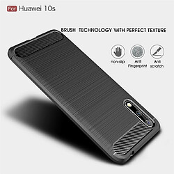 Wewoo Coque Souple Pour Huawei Enjoy 10s étui en TPU fibre de carbone noir