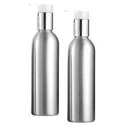 2x Bouteilles Vides De Pompe De Shampooing De Maquillage En Aluminium 250 Ml