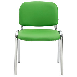 Avis Decoshop26 Chaise visiteur empilable zone d'attente en PVC vert piètement à 4 pieds en métal chromé 10_0003362