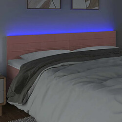 Avis Maison Chic Tête de lit scandinave à LED,meuble de chambre Rose 160x5x78/88 cm Velours -MN84234