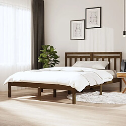 vidaXL Cadre de lit sans matelas marron miel bois massif 120x200 cm