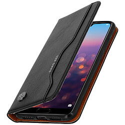 Avizar Etui Folio Huawei P20 Pro Housse Clapet Cuir Porte-cartes Fonction Stand - Noir