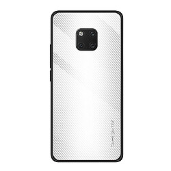 Wewoo Coque Pour Huawei Mate 20 Pro étui de protection en verre dégradé de texture blanc