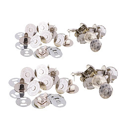 20 ensembles fermoir magnétique s'enclenche aimant bouton couture artisanat 14mm 18mm argent