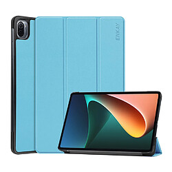 Enkay Etui en PU léger, anti-chute, avec support à trois volets bleu clair pour votre Xiaomi Pad 5/5 Pro