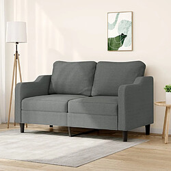 Maison Chic Canapé à 2 places,Sofa de Salon,Canapé droit Gris foncé 140 cm Tissu -GKD784434