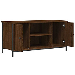 Maison Chic Meuble TV scandinave - Banc TV pour salon Chêne marron 100x40x50 cm Bois d'ingénierie -MN38482 pas cher