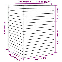 vidaXL Jardinière 50x50x68,5 cm bois massif de douglas pas cher