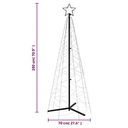 vidaXL Arbre de Noël cône 200 LED Blanc froid 70x180 cm pas cher