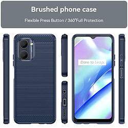 Htdmobiles Coque pour Realme C33 - housse etui silicone gel carbone + film ecran - BLEU FONCE