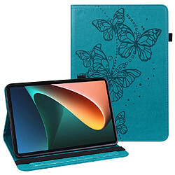 Etui en PU motif papillons avec porte-cartes bleu pour votre Xiaomi Pad 5/5 Pro