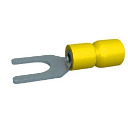 Bizline cosses fourche pour vis de 4 mm jaune - boite de 100