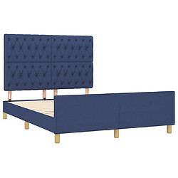 Acheter Maison Chic Lit adulte - Cadre Structure de lit avec tête de lit Contemporain Bleu 140x190 cm Tissu -MN81039