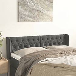 vidaXL Tête de lit avec oreilles Gris foncé 163x16x78/88 cm Velours