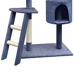 Helloshop26 Arbre à chat griffoir grattoir niche jouet animaux peluché en sisal 150 cm bleu foncé 3702083