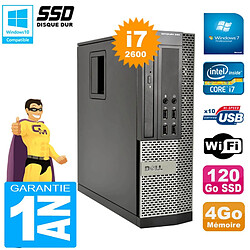 PC DELL 990 SFF Core I7-2600 Ram 4Go Disque 120Go SSD Graveur DVD Wifi W7 - Occasion