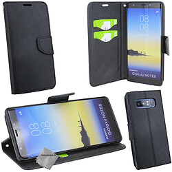 Htdmobiles Housse etui portefeuille pour Samsung Galaxy Note 8 + film ecran - NOIR / NOIR