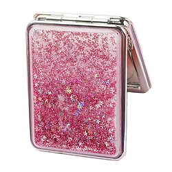 Avis voyage compact miroir de maquillage double face miroir grossissant portable rose-carré