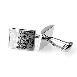 Avis 1Paire Bouton de Manchette Homme Mode Elégant Rectangle Couleur d'Argent