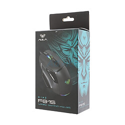 Souris de jeu filaire Aula F815 RGB 12800dpi avec 7 boutons Noir pas cher