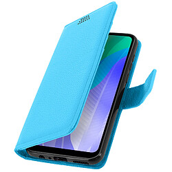 Avizar Housse Huawei Y6p Étui Folio Porte-carte Fonction Support Vidéo Bleu