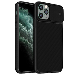 Avizar Coque iPhone 11 Pro Max Protection Finition striée Cache caméra coulissant noir